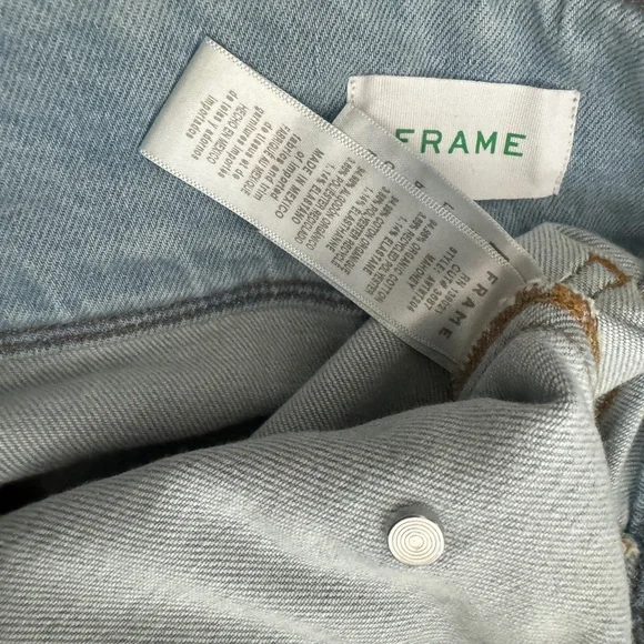 FRAME Ali Wide Leg Triple Waist Tie Jeans Size 27 wideleg, barrel, bell bottoms - Picture 9 of 15